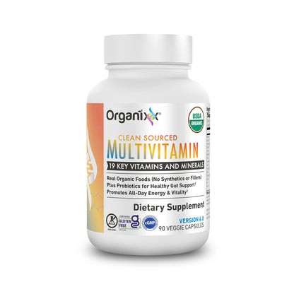 Organixx Clean Sourced Multivitamin for Women & Men, w/Vitamin C, D3, Vitamin B Complex, Probiotics, Organic Fruits & Vegetables, Supports Digestive Gut Health, Immune Support, 90 Vegan Gel Capsules - dailyvitalstore