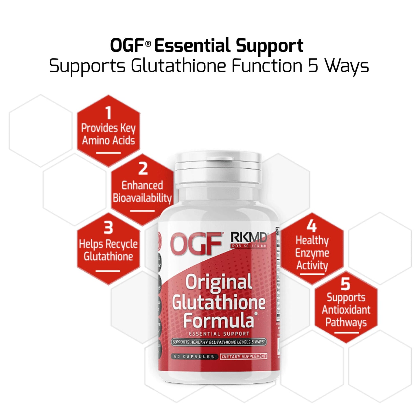 Original Glutathione Formula Essential Support, RobKellerMD, Advanced Antioxidant Formula, Helps Body Produce Glutathione Naturally for Detox, Immune Health, Mental Clarity, & Daily Wellness, 60 caps - dailyvitalstore