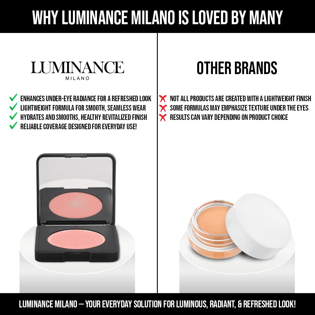 Original Luminance Milano Under Eye Brightener Pink – Lightweight Pink Under Eye Corrector for Dark Circles and Fine Lines – Vegan Concealer Brightener for Tired Eyes – Natural Radiant Finish - dailyvitalstore
