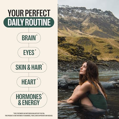 Orlo DHA Supplement 1000mg - 3X Absorption Natural Icelandic Nordic Omega 3 DHA & EPA for Brain & Eye Support – Vegan Fish Oil Alternative, No Fishy Aftertaste, 60 Easy-to-Swallow Mini Softgels - dailyvitalstore