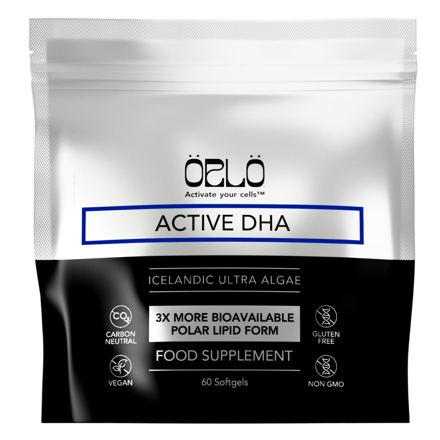 Orlo DHA Supplement 1000mg - 3X Absorption Natural Icelandic Nordic Omega 3 DHA & EPA for Brain & Eye Support – Vegan Fish Oil Alternative, No Fishy Aftertaste, 60 Easy-to-Swallow Mini Softgels - dailyvitalstore