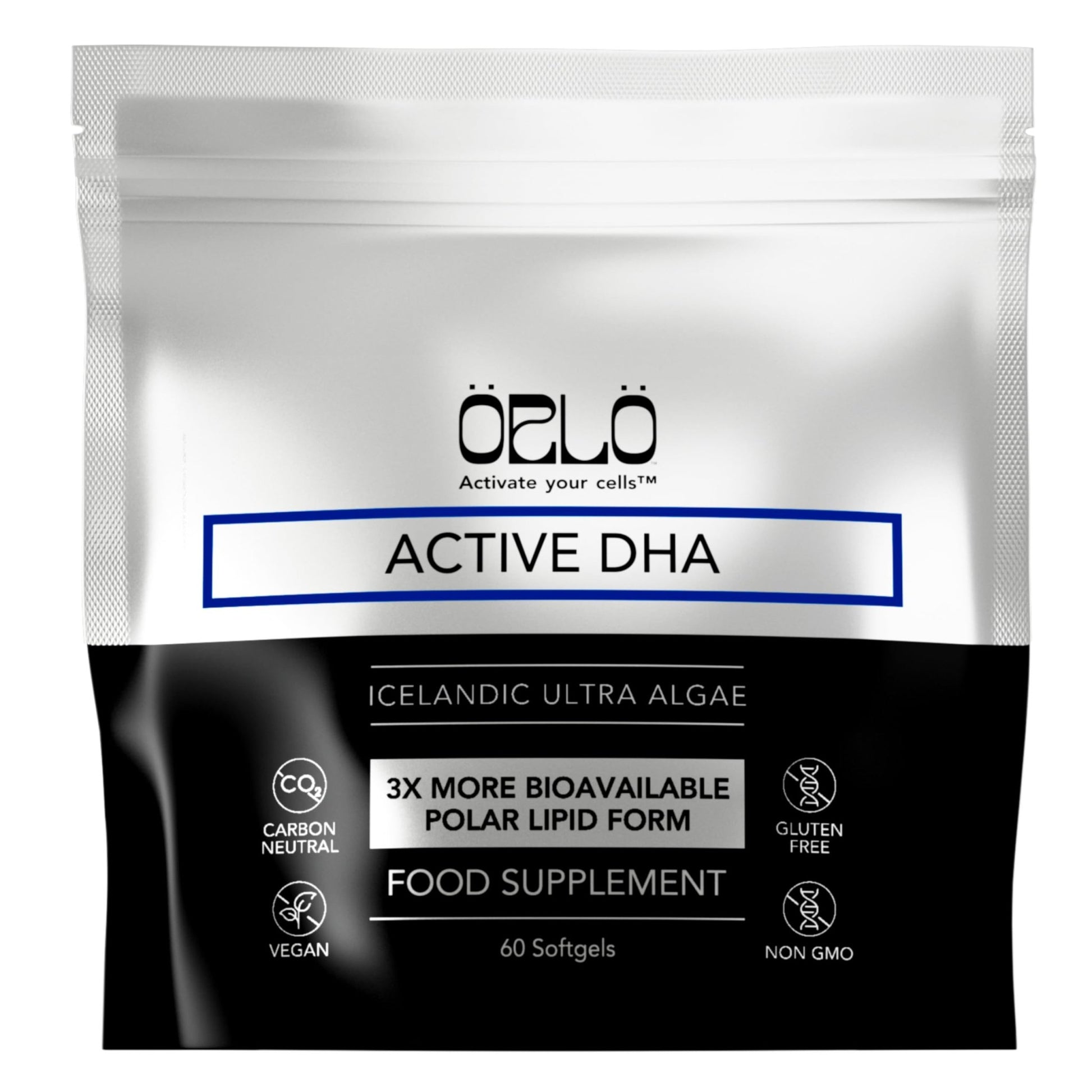 Orlo DHA Supplement 1000mg - 3X Absorption Natural Icelandic Nordic Omega 3 DHA & EPA for Brain & Eye Support – Vegan Fish Oil Alternative, No Fishy Aftertaste, 60 Easy-to-Swallow Mini Softgels - dailyvitalstore