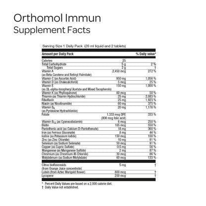 Orthomol Immun, Immune Support Vials for Adults with Vitamin C, Zinc, Selenium, Iodine, Vitamin D, E, A ,B, Calcium, 25+ Immune Boost Nutrients, 1 Serving Per Day for Daily Health (30 Day Supply) - dailyvitalstore