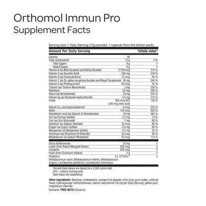 Orthomol Immun Pro, Immune Support & Gut Health Powder & Capsules for Adults with Probiotics, Prebiotics, Fiber, Vitamin C, Zinc, Selenium, Iodine, Vitamin D, E, A,B, Calcium (30 Day Supply) - dailyvitalstore