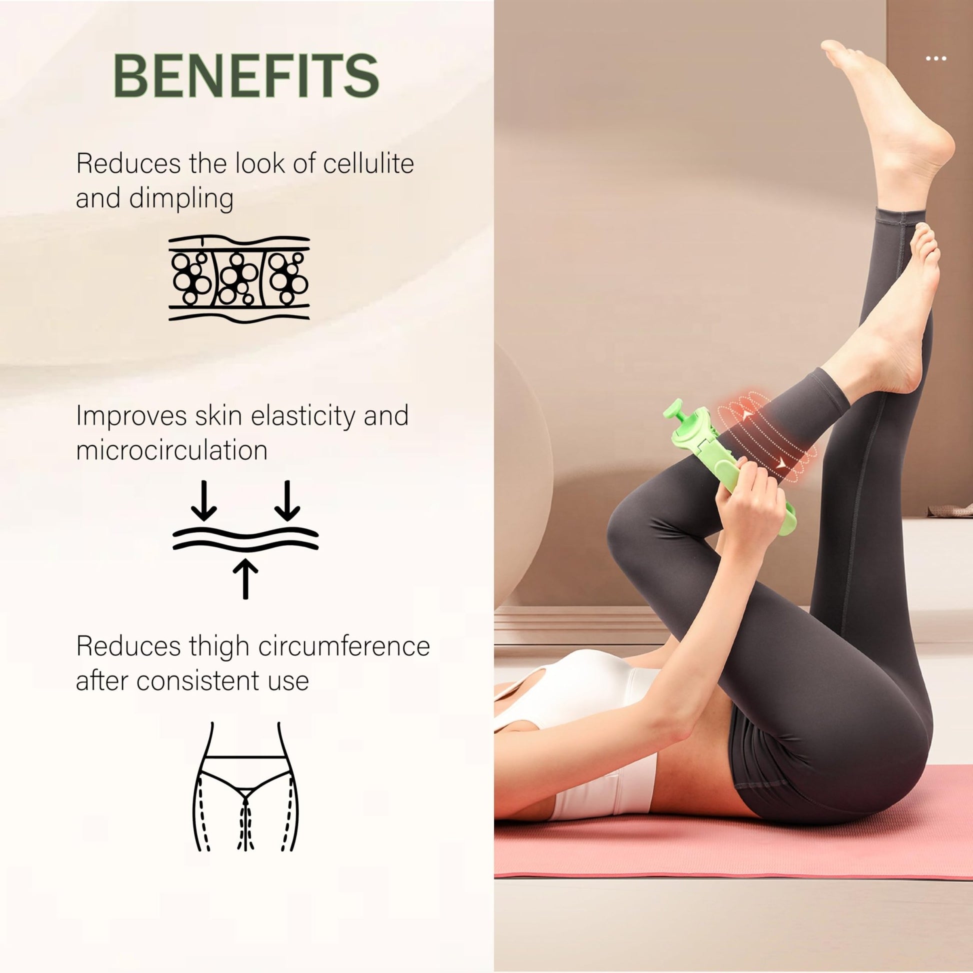 Osmibe Cellulite Manual Massager - Lymphatic Drainage Massager with Detachable Handles - Reduce Cellulite and Stretch Marks on Legs and Body - dailyvitalstore