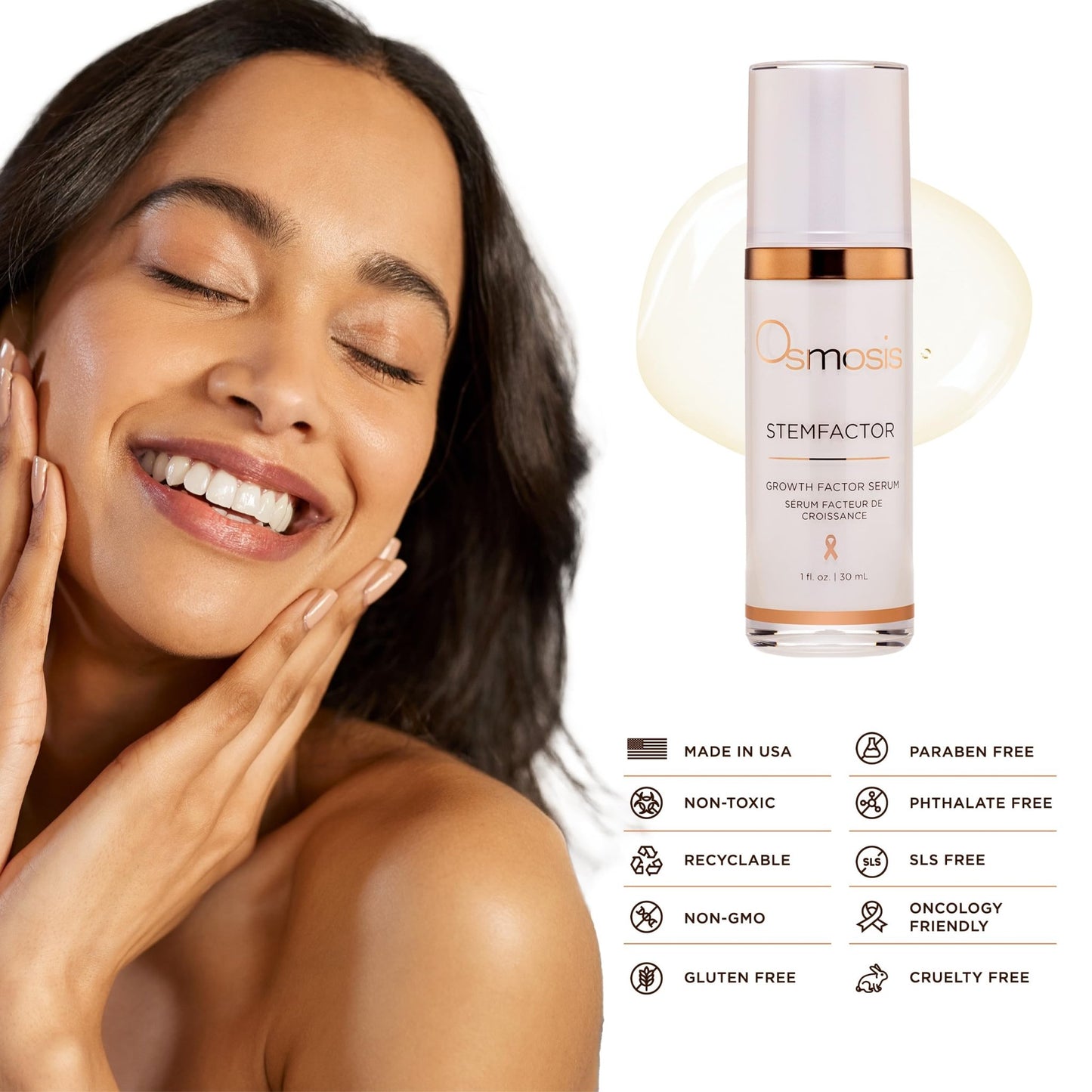 Osmosis StemFactor Growth Factor Exosome Facial Treatment, Age-Defying Skin Renewal, 1 Fl Oz Serum - dailyvitalstore