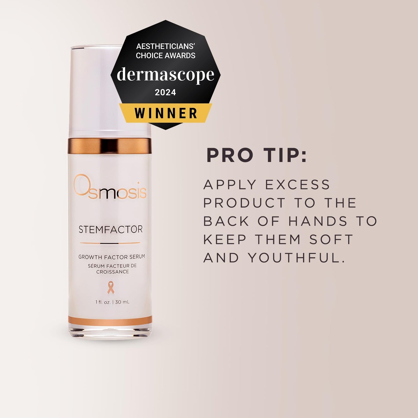 Osmosis StemFactor Growth Factor Exosome Facial Treatment, Age-Defying Skin Renewal, 1 Fl Oz Serum - dailyvitalstore