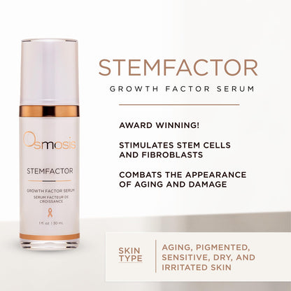 Osmosis StemFactor Growth Factor Exosome Facial Treatment, Age-Defying Skin Renewal, 1 Fl Oz Serum - dailyvitalstore
