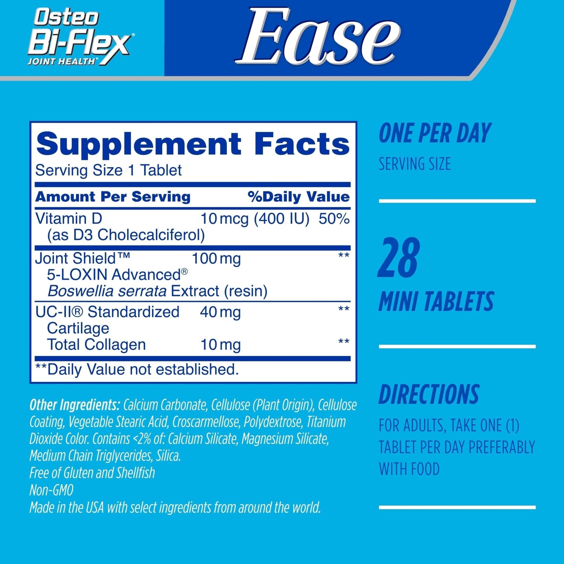 Osteo Bi-Flex Ease Advanced Triple Action with Vitamin D Joint Supplements, Mini-Tablets, 28 Count - dailyvitalstore