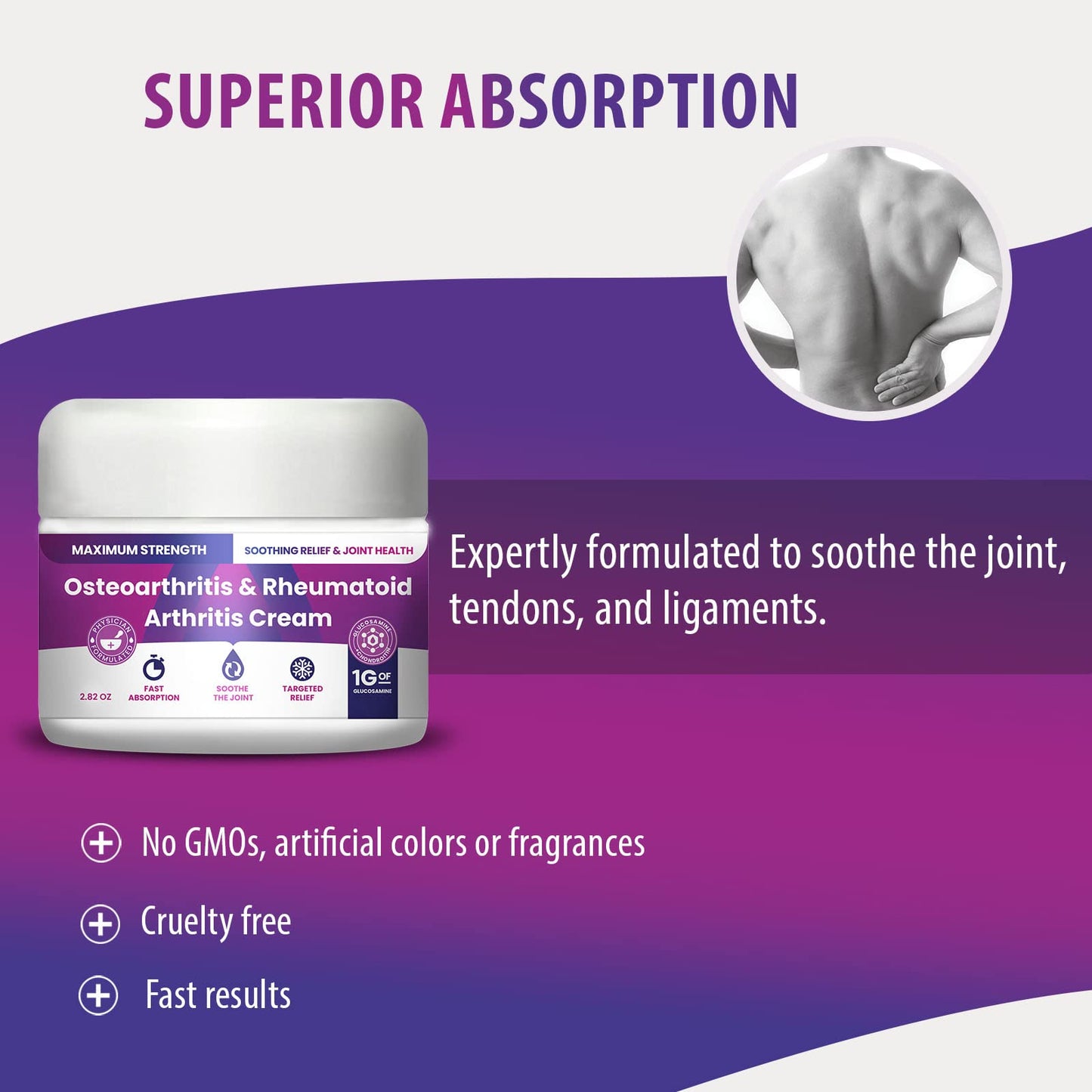 Osteoarthritis And Rhematoid Arthritis Cream By PMT – Soothing Relief For Your Knees and Hands. Includes 1 Gram Of Glucosamine; Arnica, Arginine, Glucosamine, Aloe - Cooling relief for Hands and Knees - dailyvitalstore