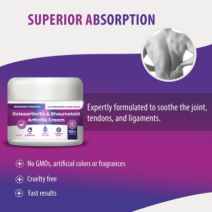 Osteoarthritis And Rhematoid Arthritis Cream By PMT – Soothing Relief For Your Knees and Hands. Includes 1 Gram Of Glucosamine; Arnica, Arginine, Glucosamine, Aloe - Cooling relief for Hands and Knees - dailyvitalstore