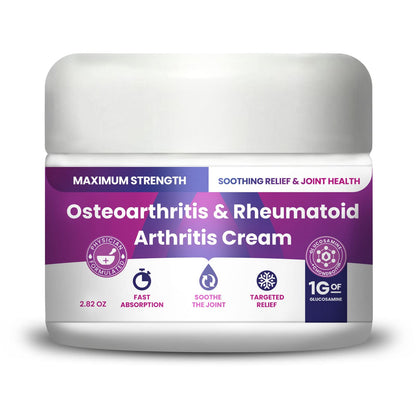 Osteoarthritis And Rhematoid Arthritis Cream By PMT – Soothing Relief For Your Knees and Hands. Includes 1 Gram Of Glucosamine; Arnica, Arginine, Glucosamine, Aloe - Cooling relief for Hands and Knees - dailyvitalstore