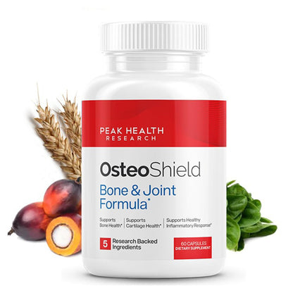 OsteoShield Peak Health Research - Bone & Joint Formula - Calcium Supplements for Women & Men with Vitamin D3, K2 & Aquamin - dailyvitalstore