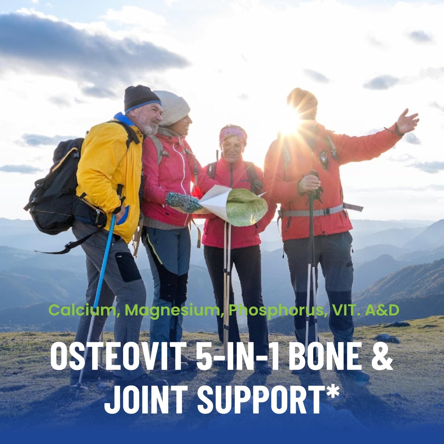 OsteoVit 5-in-1 Calcium 120 tabs Multivitamin: Calcium, Magnesium, Phosphorus, Vitamin D3 & A - Bone Strength & Flexibility*, Non-GMO Gluten Free - dailyvitalstore