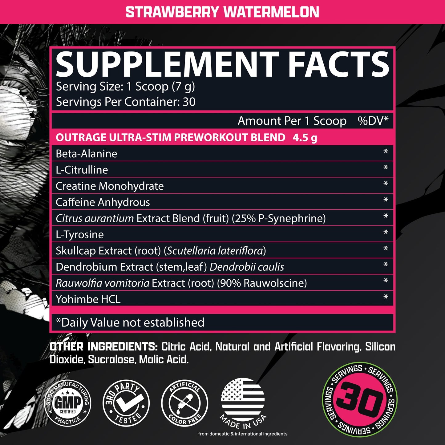 Outrage Ultra HIGH STIM Pre-Workout Powder for Men | 400mg Caffeine, L-Citrulline, Beta-Alanine, Creatine | Extreme Energy, Focus, Strength & Endurance - dailyvitalstore