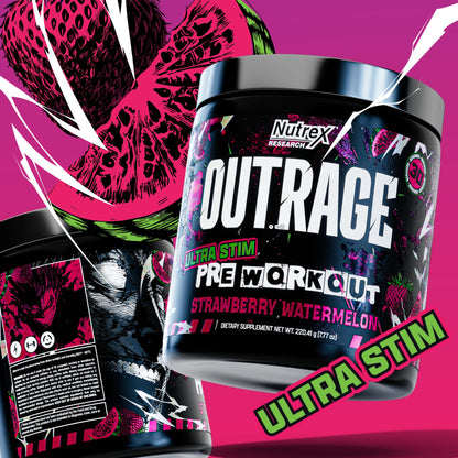 Outrage Ultra HIGH STIM Pre-Workout Powder for Men | 400mg Caffeine, L-Citrulline, Beta-Alanine, Creatine | Extreme Energy, Focus, Strength & Endurance - dailyvitalstore