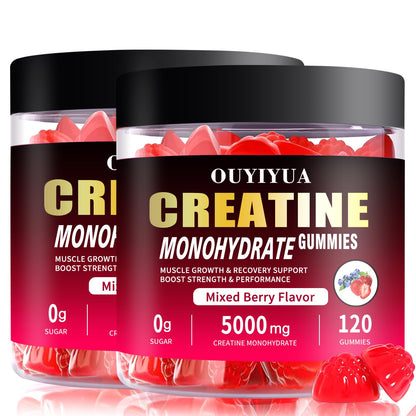 OUYIYUA Creatine Monohydrate Gummies 5000mg for Men & Women - Sugar Free Pre-Workout Supplement, Chewables for Muscle Strength, Muscle Builder, Energy Boost, - dailyvitalstore