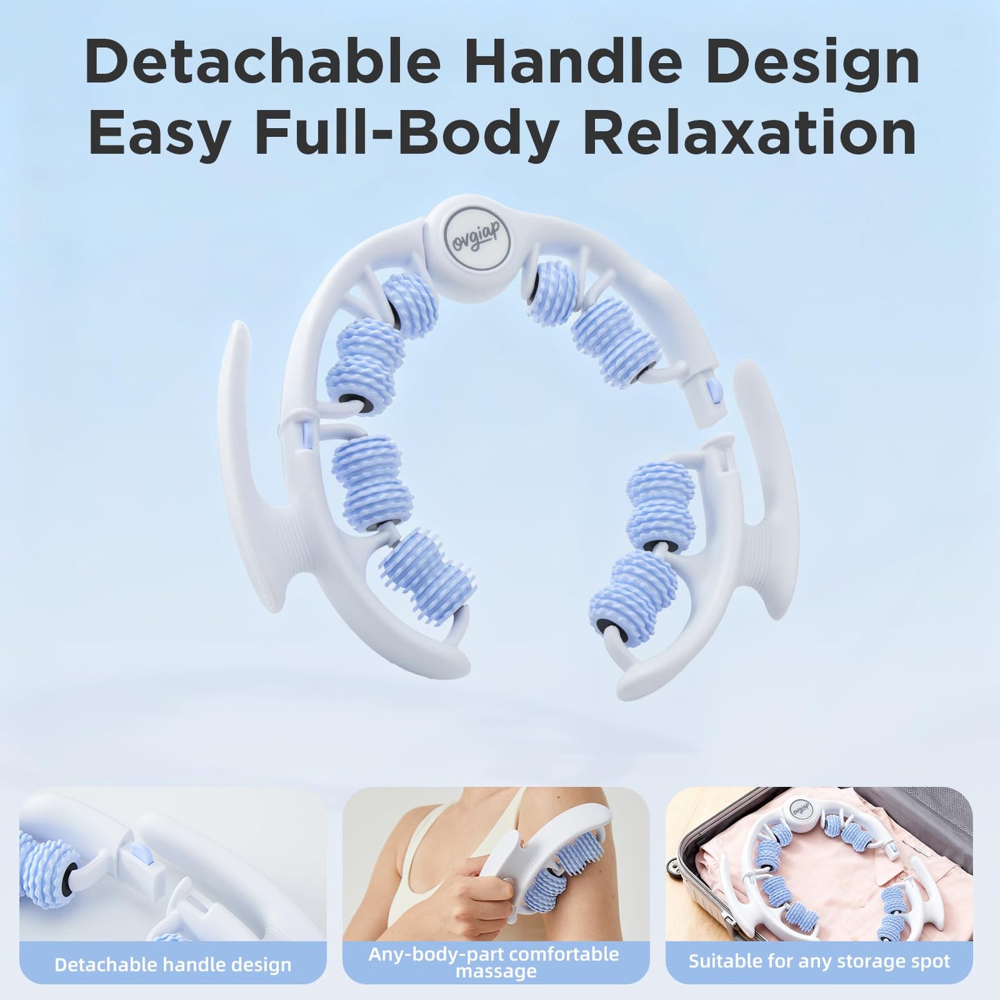 OVGIAP Cellulite Manual Massager for Legs & Thighs - Lymphatic Drainage Tool, Handheld Fascia Blaster for Deep Tissue, Body Sculpting Cellulite Remover(Blue) - dailyvitalstore