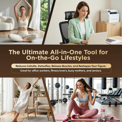 OVGIAP Lymphatic Drainage Massager & Anti-Cellulite Massage Tool, Body Sculpting Device for Legs, Arms & Stomach, Supports Smoother Skin, with Gentle Warming & Vibration - Gold - dailyvitalstore