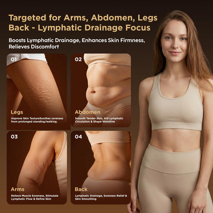 OVGIAP Lymphatic Drainage Massager & Anti-Cellulite Massage Tool, Body Sculpting Device for Legs, Arms & Stomach, Supports Smoother Skin, with Gentle Warming & Vibration - Gold - dailyvitalstore
