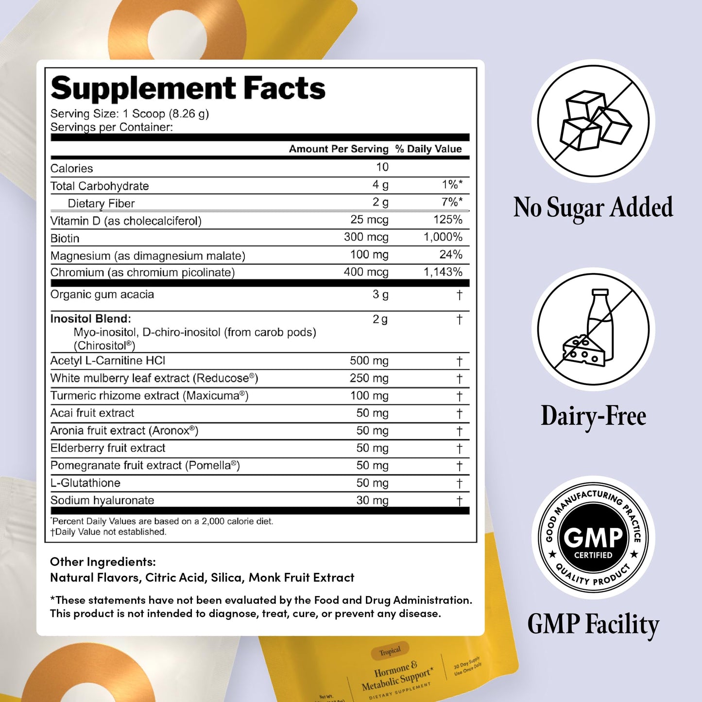 Ovii Metabolic Support for Women – Reducose® White Mulberry with Myo-Inositol & D-Chiro Inositol 40:1 Blend – Daily Wellness, Metabolic Balance & Appetite Control Supplement – 30 Servings, Tropical - dailyvitalstore
