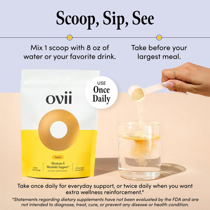 Ovii Metabolic Support for Women – Reducose® White Mulberry with Myo-Inositol & D-Chiro Inositol 40:1 Blend – Daily Wellness, Metabolic Balance & Appetite Control Supplement – 30 Servings, Tropical - dailyvitalstore