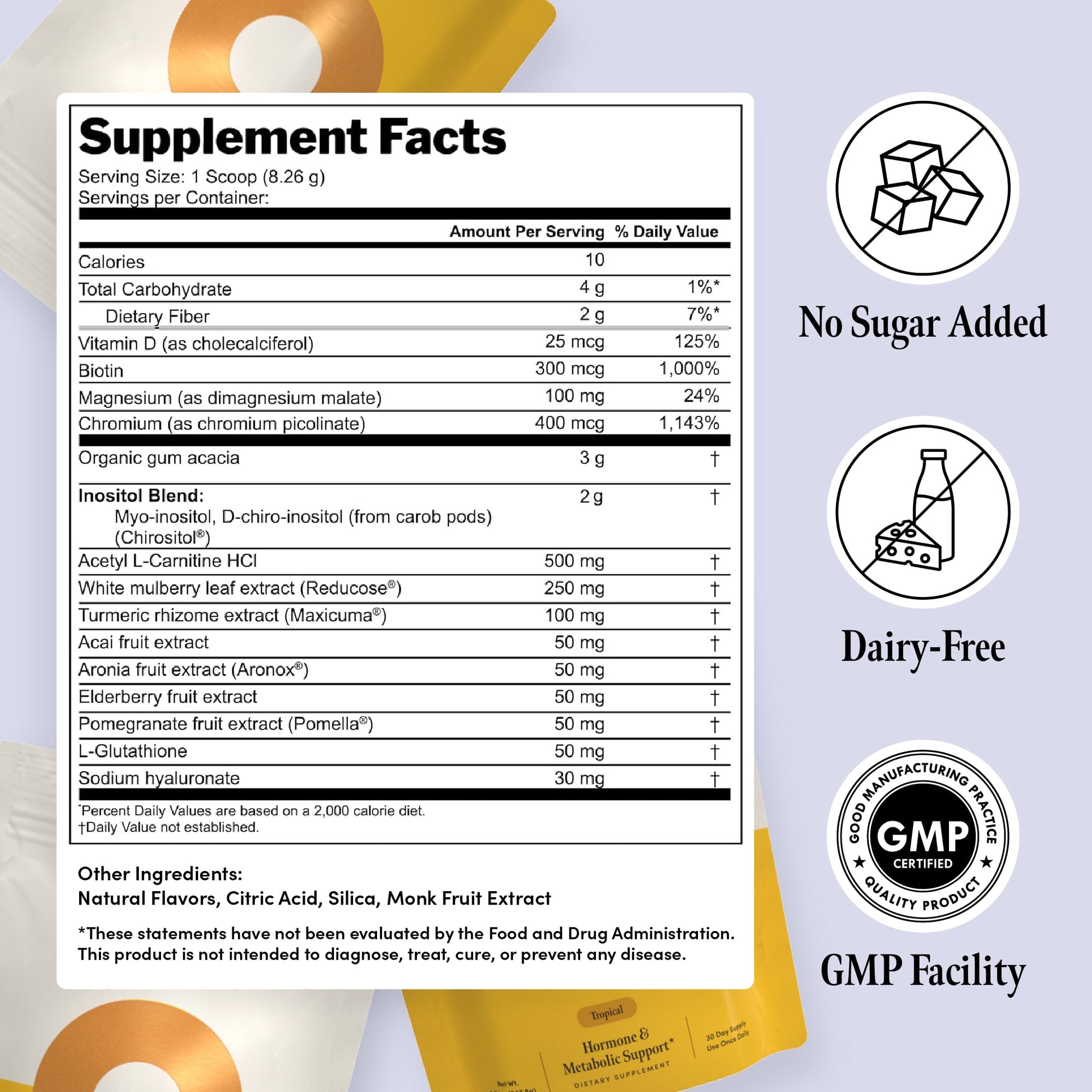 Ovii Metabolic Support for Women – Reducose® White Mulberry with Myo-Inositol & D-Chiro Inositol 40:1 Blend – Hormone Balance, Glucose Support & Appetite Control Supplement – 30 Servings, Tropical - dailyvitalstore