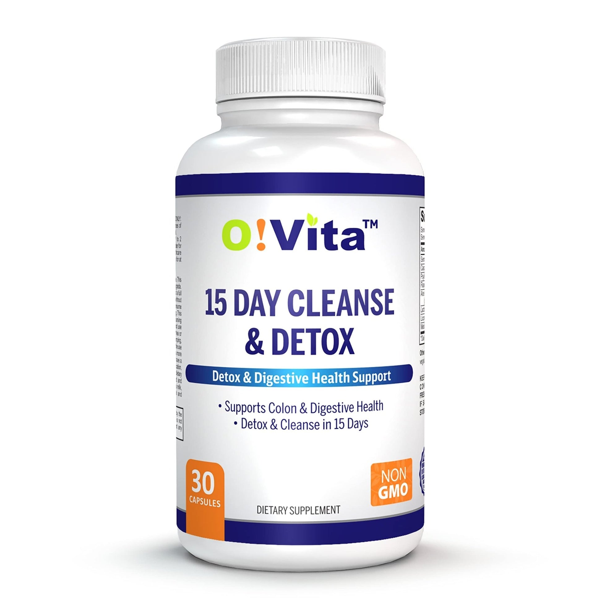 O!VITA 15-Day Cleanse and Detox Supports Digestive and Colon Health, Special Formula with probiotics, fine Herbs Such as Senna Leaf, - dailyvitalstore