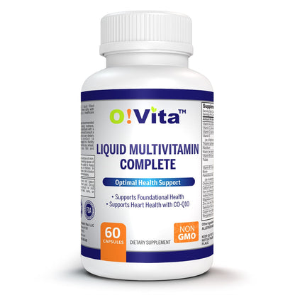 O!VITA Liquid Multivitamin Complete, with a Full Spectrum of Vitamins and Minerals, Plus 42 Fruits and Vegetable Proprietary Blend, Easy Absorption (60 Vegan Liquid Filled Capsules) - dailyvitalstore
