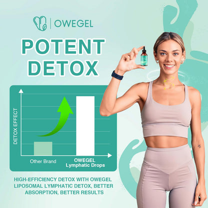 owegel Liposomal Lymphatic Drainage Drops 2000mg – Immune & Lymph System Support – Lymphatic Detox and Cleanse with Echinacea, Red Clover, Dandelion & Cleavers – Sugar-Free, Alcohol-Free – 2 FL OZ - dailyvitalstore