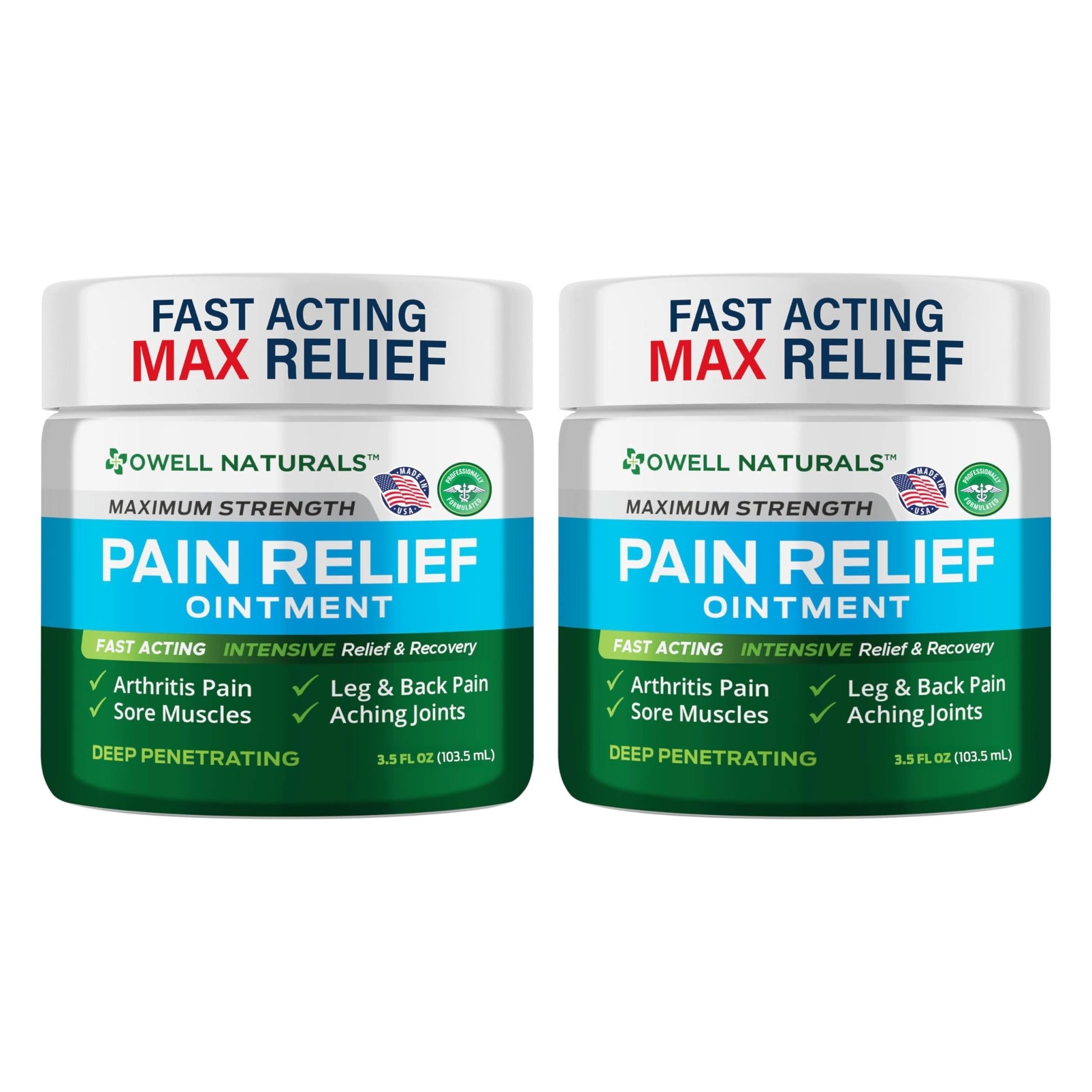 OWELL NATURALS Arthritis Pain Relief Ointment with Arnica & MSM – Deep Penetrating Joint & Muscle Therapy for Knee, Back, Sore Muscles, Legs, 3.5 oz (2 Pack) - dailyvitalstore