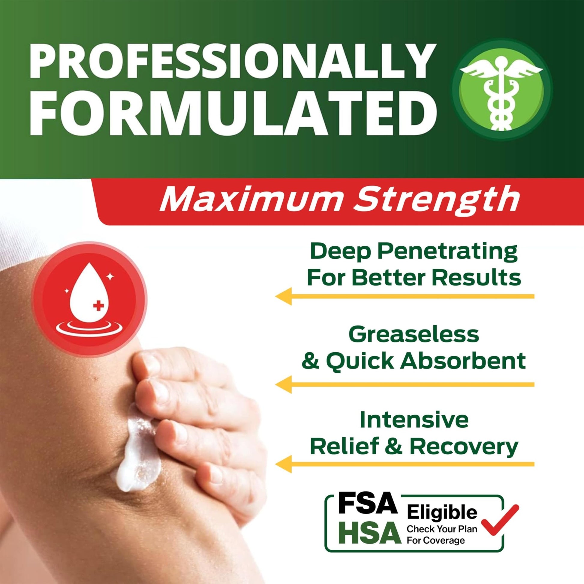 Owell Naturals Deep Penetrating Pain Relief Cream, Maximum Strength Formula for Joints & Muscles, Lower Back, Knees, Hands, Legs, Ankle – Fast Acting Comfort, 7 oz - dailyvitalstore