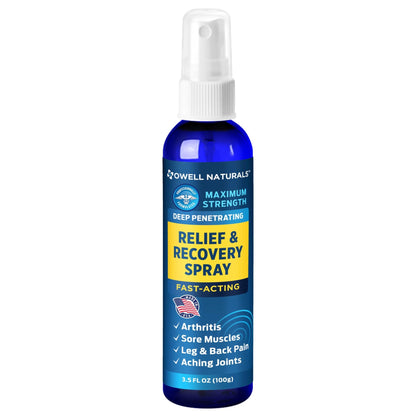 OWELL NATURALS Deep Penetrating Pain Relief Liquid Spray, Fast-Acting, Long Lasting, Natural Relief for Muscle Aches, Joint Pain, Stiffness, Quick Dry Formula, 3.5 oz - dailyvitalstore