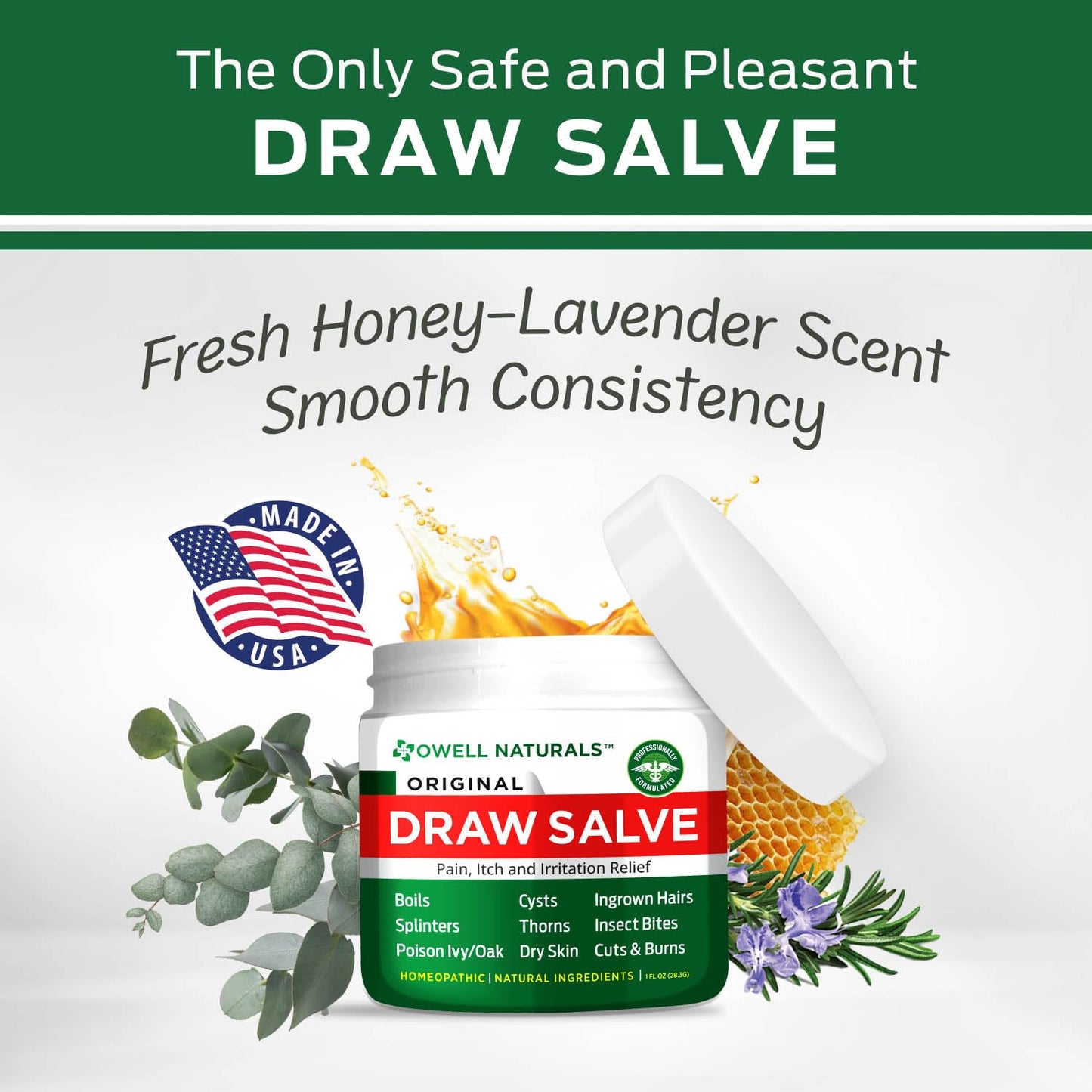 OWELL Naturals Drawing Salve Ointment for Boil & Cyst Removal, Deep Ingrown Hair, Splinter Remover, Bug Spider Bites, Bee Sting, Mosquito Itching, Poison Ivy - dailyvitalstore
