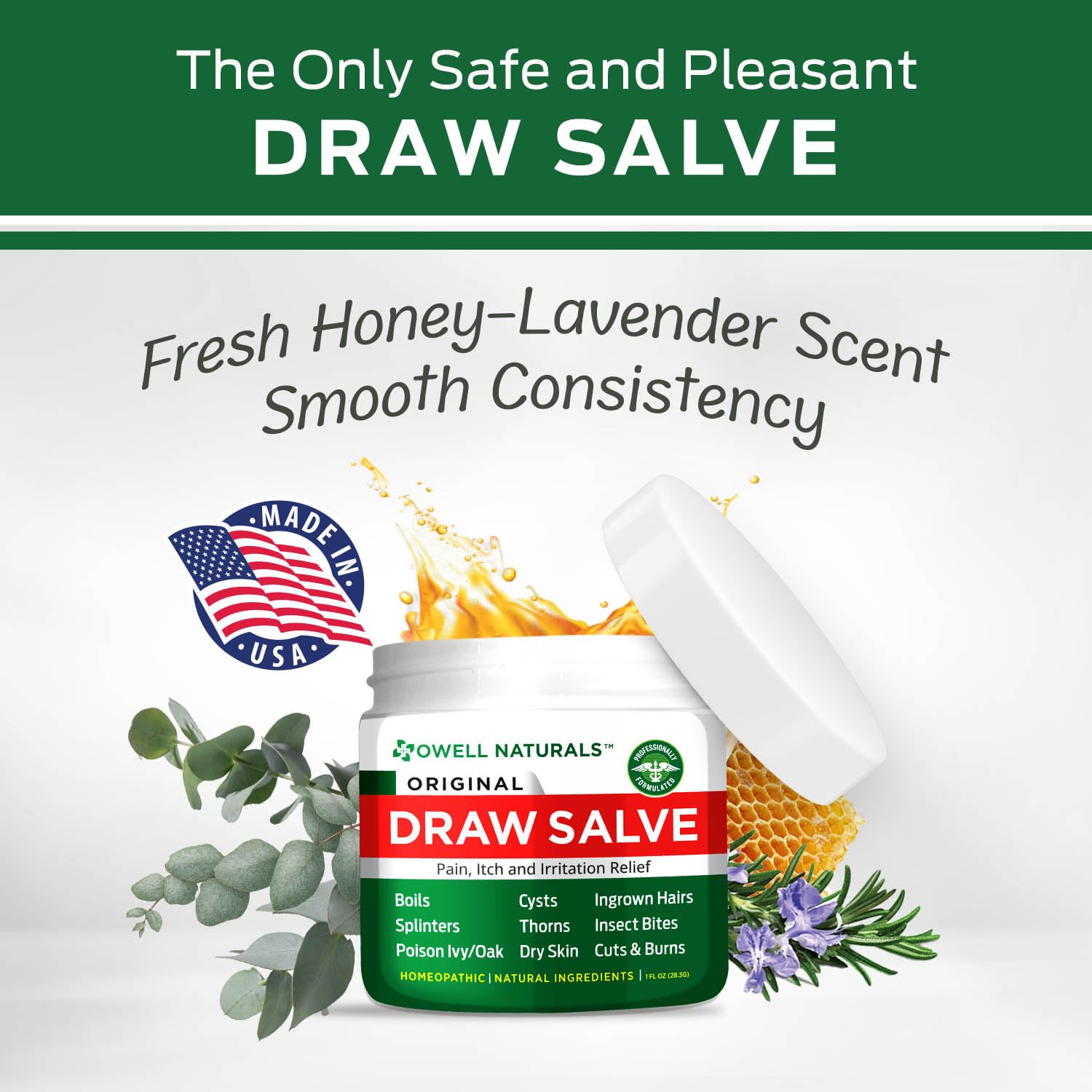 OWELL Naturals Drawing Salve Ointment for Boil & Cyst Removal, Deep Ingrown Hair, Splinter Remover, Bug Spider Bites, Bee Sting, Mosquito Itching, Poison Ivy - dailyvitalstore