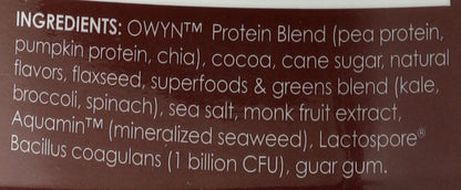 OWYN Only What You Need Plant-Based Protein Powder, Dark Chocolate, 1.17 lbs - dailyvitalstore