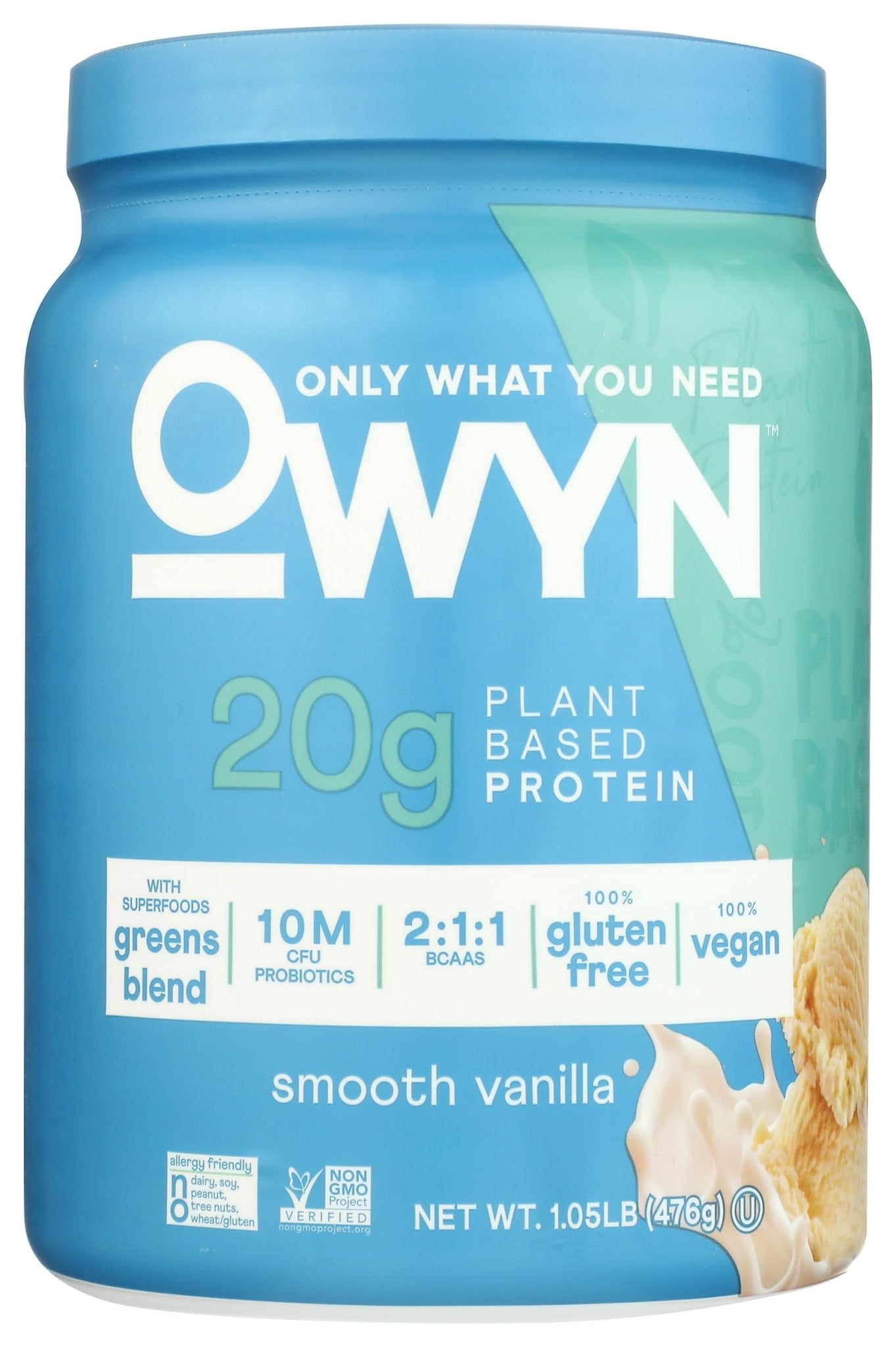 OWYN Only What You Need Plant-Based Protein Powder, Smooth Vanilla, 1.05 lbs - dailyvitalstore