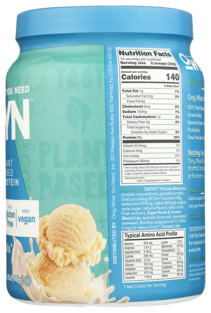 OWYN Only What You Need Plant-Based Protein Powder, Smooth Vanilla, 1.05 lbs - dailyvitalstore