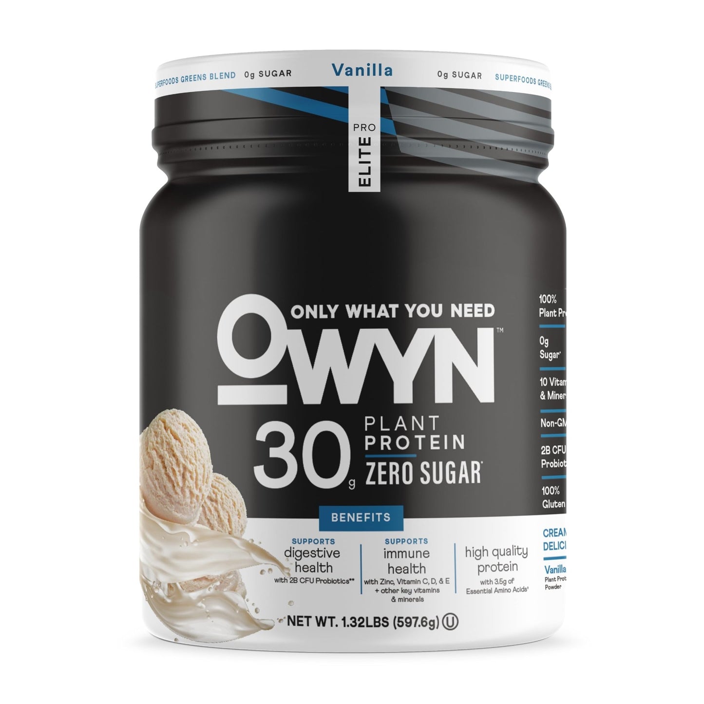 Owyn Only What You Need Pro Elite High Protein Powder, 30g Vegan Protein for Workout Recovery, Delicious Smooth Taste, Zero Sugar - dailyvitalstore