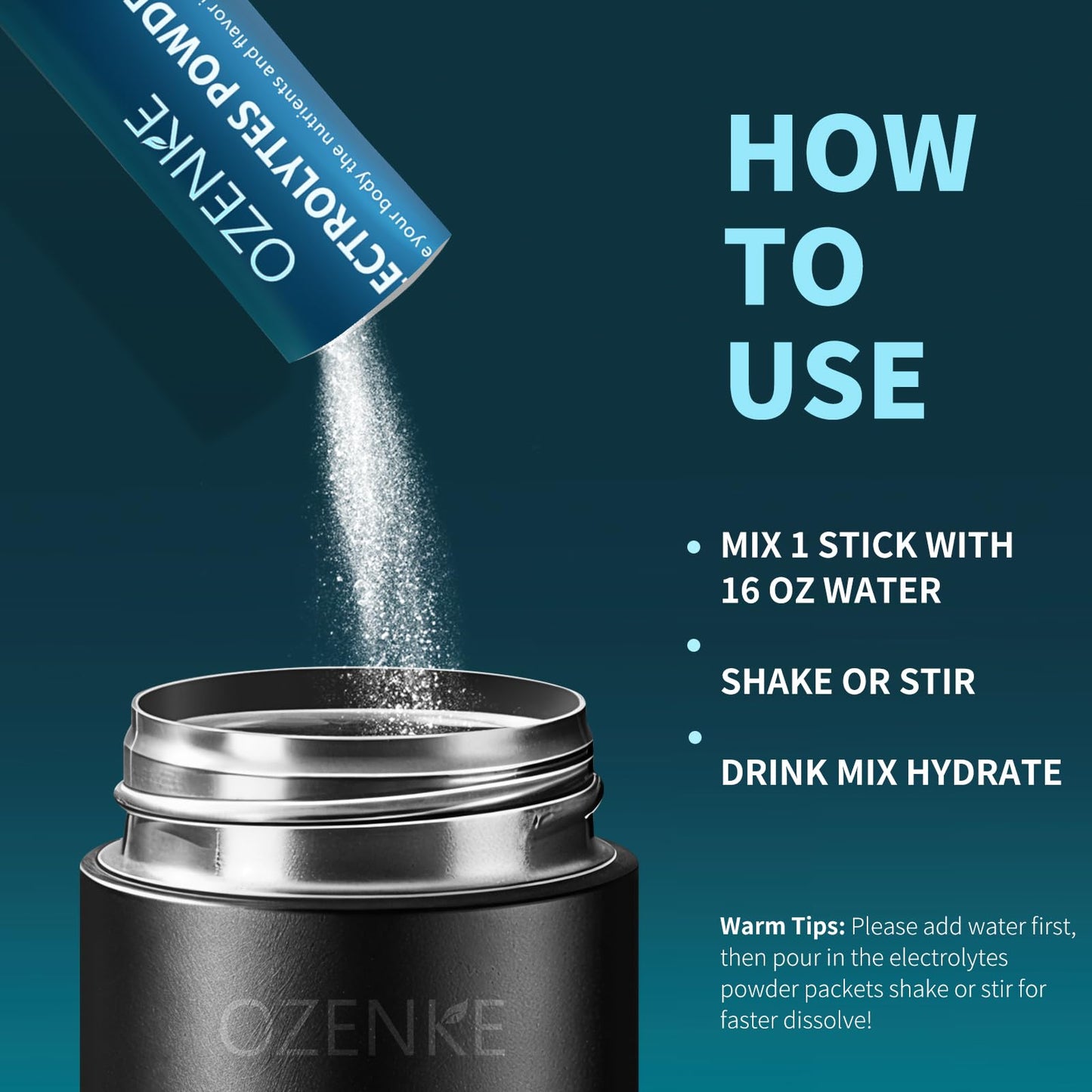 OZENKE Electrolytes Powder Packets, Hydration Packets, Electrolytes Powder No Sugar, Portable Electrolyte Drink Mix for Rapid Hydration, Sugar Free & Low Sodium - dailyvitalstore