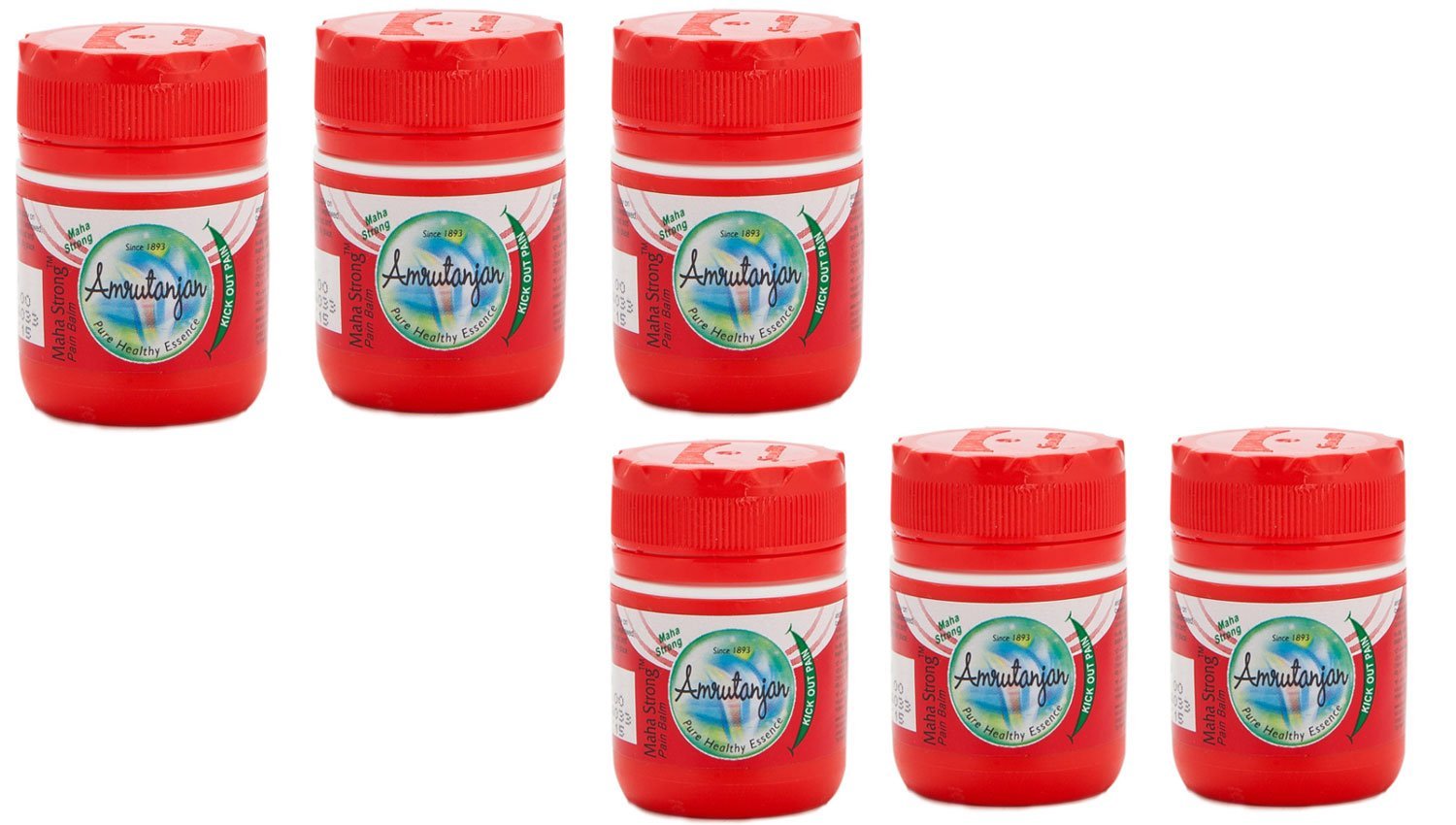 Pack of 6 - Amrutanjan Pain Balm Red - 8g - dailyvitalstore