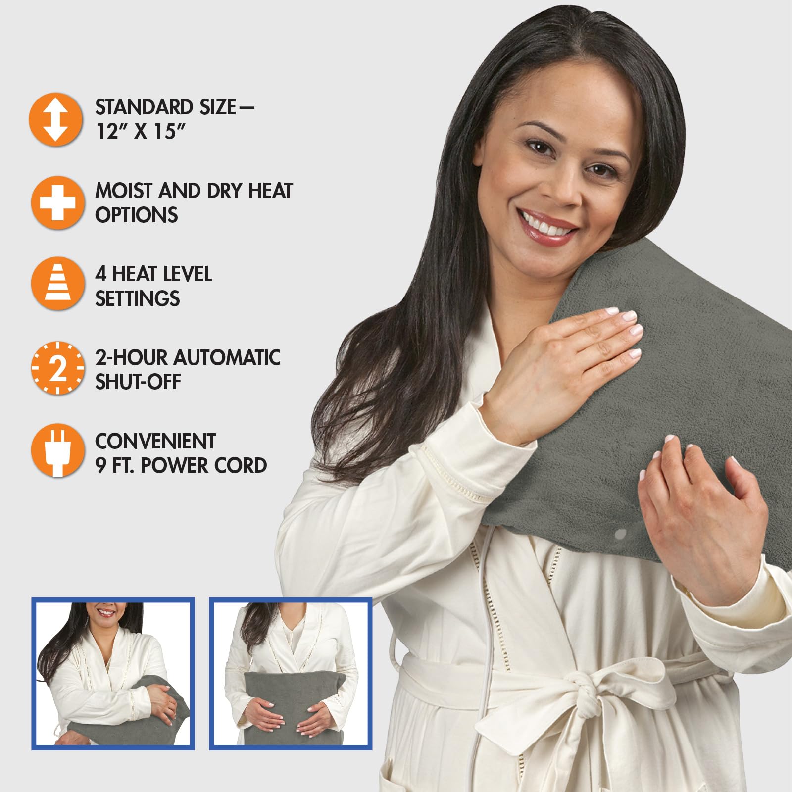 Pain Management Bundle 3-Piece | Personal Deep Tissue Massager | Muscle & Joint Pain Relief Gel | Deluxe Moist Dry Heating Pad | Therapeutic Care at Home | Whole Family Care - dailyvitalstore