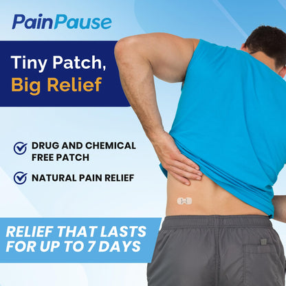 PainPause Long Lasting Pain Relief - Back, Hip, Knee, Neck, Plantar Fasciitis, and Others - Relief for Up to 7 Days, Clinically Tested, 4 Devices in 2 Pouches - dailyvitalstore