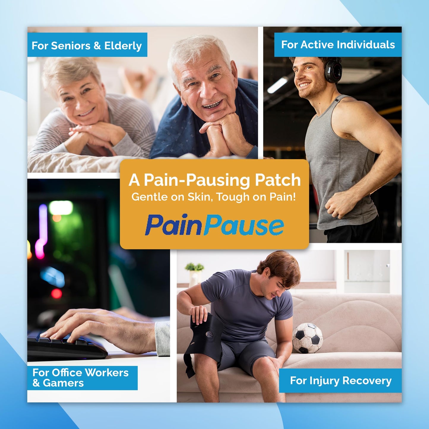 PainPause Long Lasting Pain Relief - Back, Hip, Knee, Neck, Plantar Fasciitis, and Others - Relief for Up to 7 Days, Clinically Tested, 4 Devices in 2 Pouches - dailyvitalstore