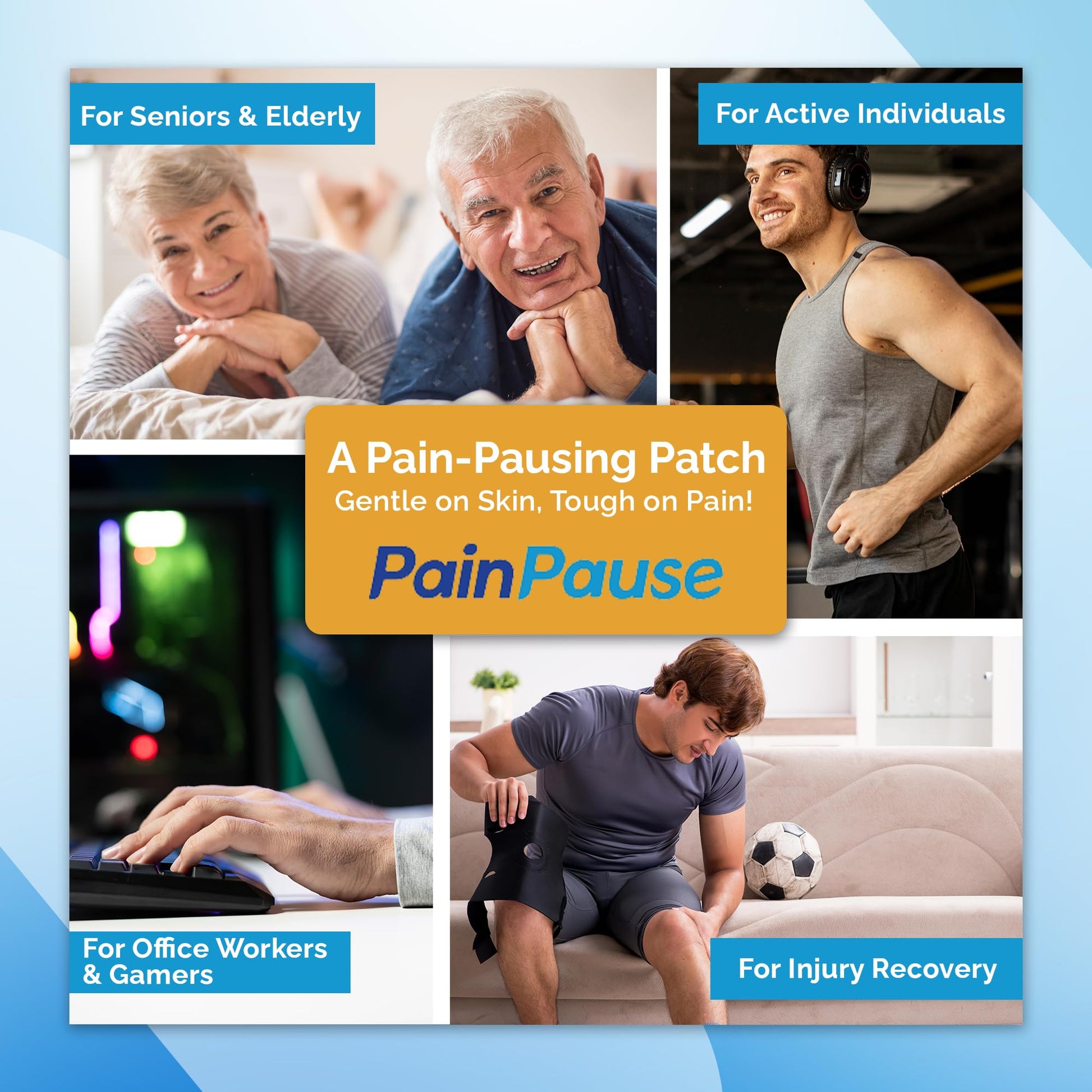 PainPause Long Lasting Pain Relief - Back, Hip, Knee, Neck, Plantar Fasciitis, and Others - Relief for Up to 7 Days, Clinically Tested, 4 Devices in 2 Pouches - dailyvitalstore