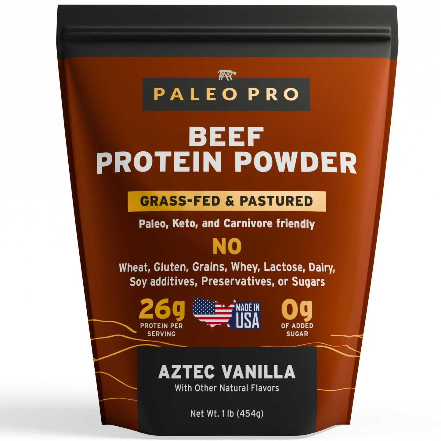 Paleo Pro 26G Beef Protein Powder - Grass Fed Protein Powder Isolate - Pure Animal Based Pastured & Cage-Free | Dairy & Gluten Free, Natural & Clean Proteins for Paleo & Keto - 15 Days Supply Vanilla - dailyvitalstore