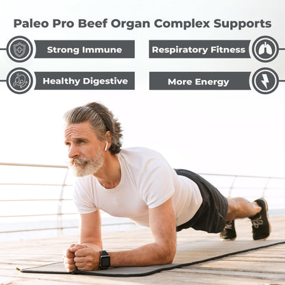 Paleo Pro O.G. Blend Premium Beef Organs Capsules, Kidney, Heart, Liver, Spleen and Pancreas from Grass Fed & Pastured Cows, Dietary Supplement, No GMO, 180 Capsules (Beef Organ Complex) - dailyvitalstore