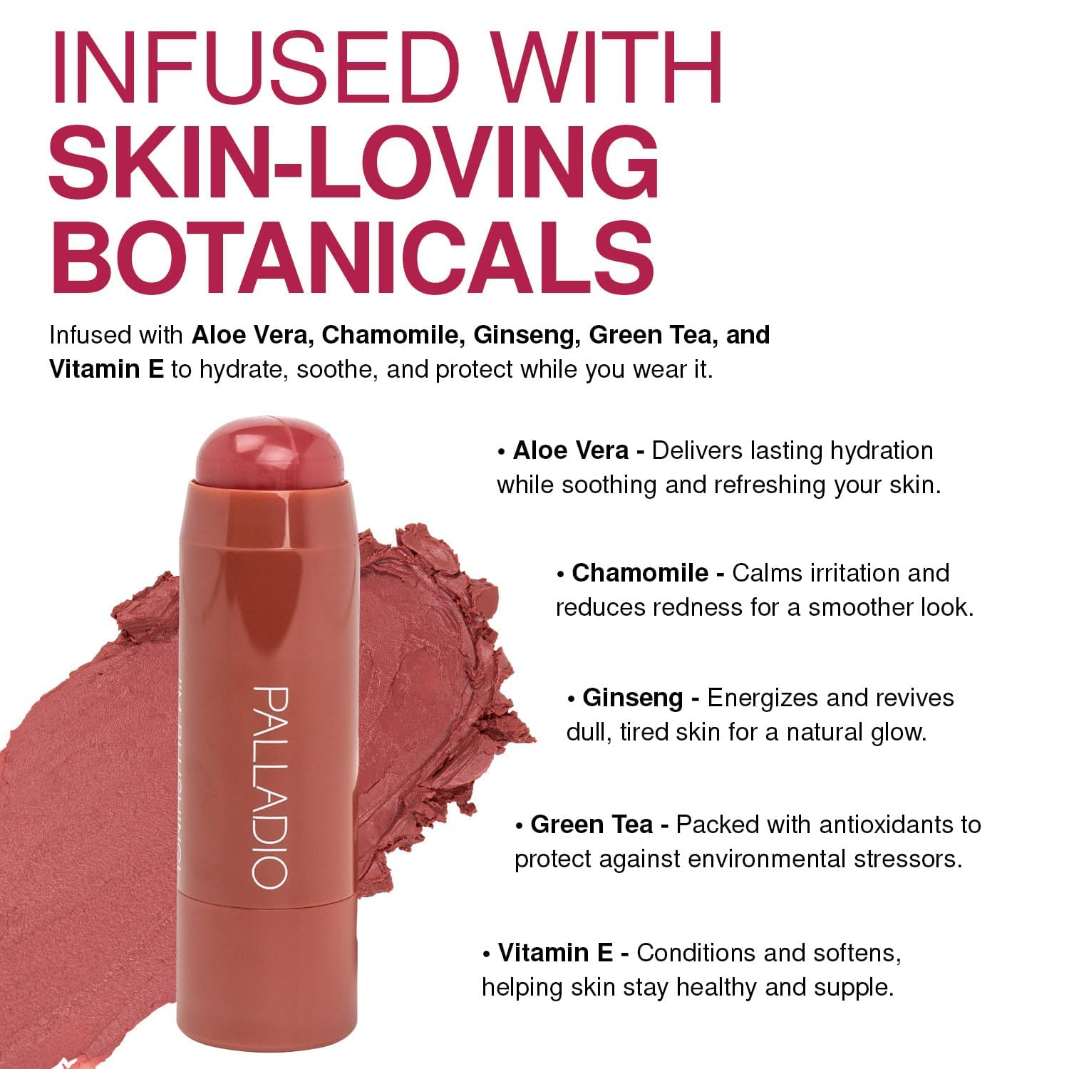 Palladio I'm Blushing 2-in-1 Cheek and Lip Tint, Buildable Lightweight Cream Blush, Sheer Multi Stick Hydrating formula, All day wear, Easy Application, Shimmery, Blends Perfectly onto Skin, Darling - dailyvitalstore