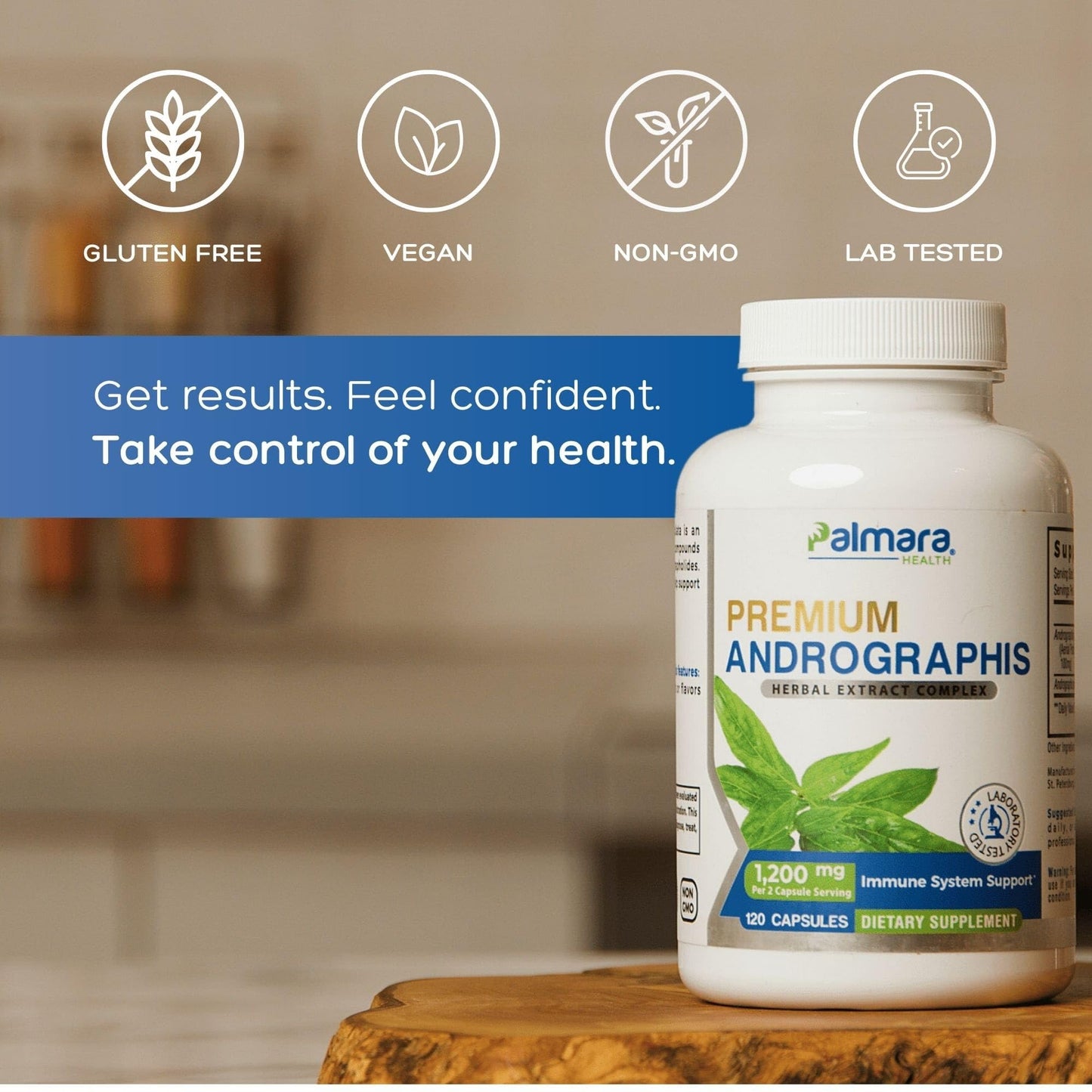 Palmara Health Premium Andrographis Paniculata Extract 1,200mg with 100mg Andrographolides Vegan Capsules for Immune & Digestive Support, Non-GMO, Gluten Free, Herbal Dietary Supplement - dailyvitalstore