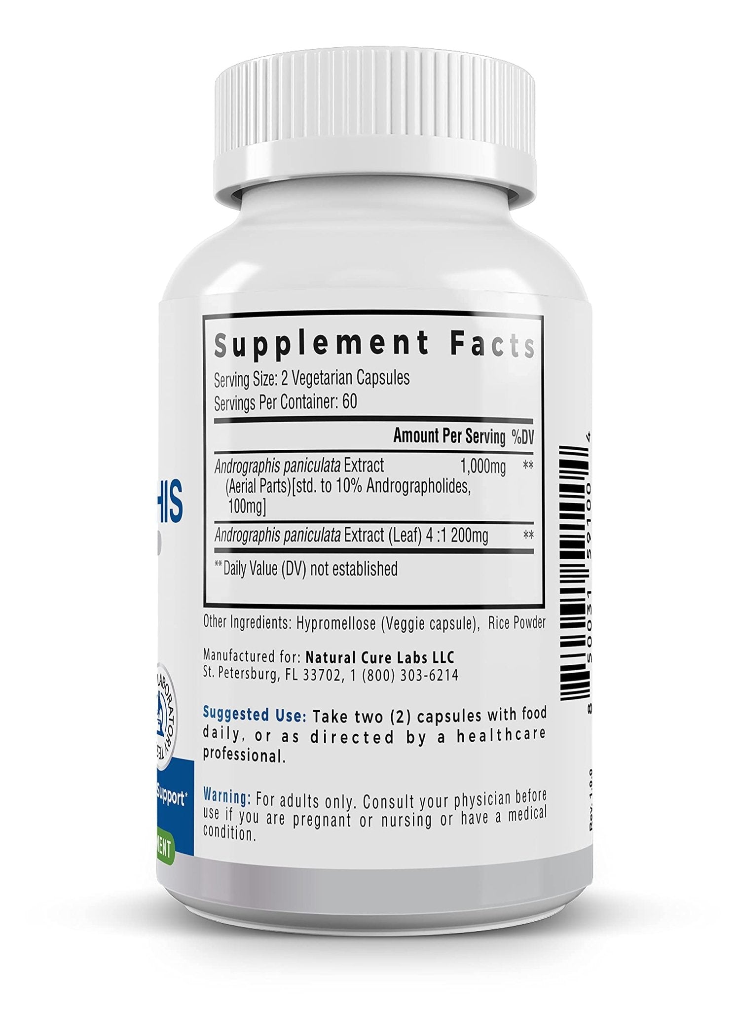 Palmara Health Premium Andrographis Paniculata Extract 1,200mg with 100mg Andrographolides Vegan Capsules for Immune & Digestive Support, Non-GMO, Gluten Free, Herbal Dietary Supplement - dailyvitalstore